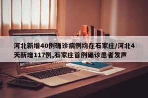 河北新增40例确诊病例均在石家庄/河北4天新增117例,石家庄首例确诊患者发声
